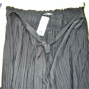 Jon & Anna Contemporary Women's Black Pleated A-line Maxi Skirt Extra Stretch